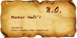 Manher Omár névjegykártya